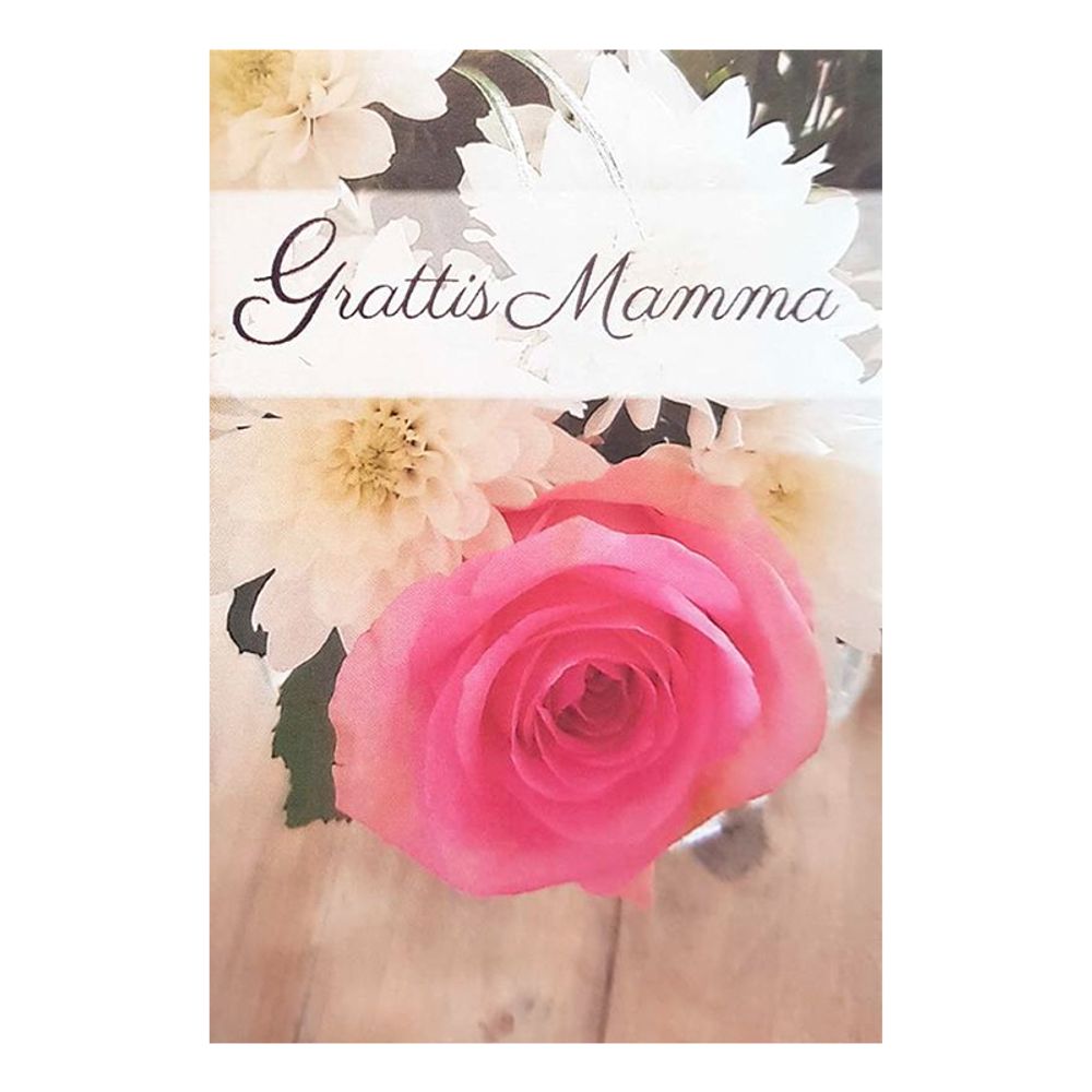 Dobbeltkort Mini Grattis Mamma Blomster