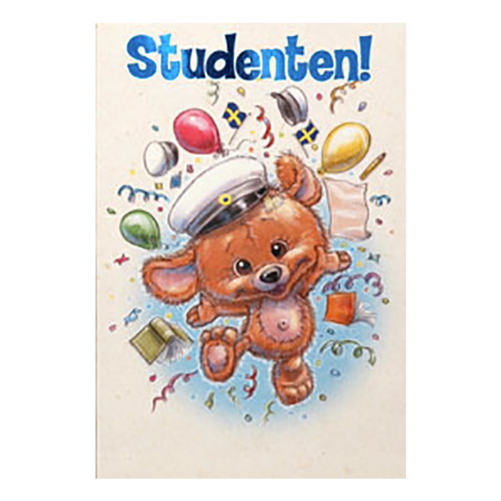 Dobbeltkort Mini Studenten! med Bamse
