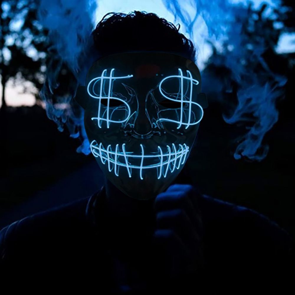 El Wire Dollarsign LED Maske