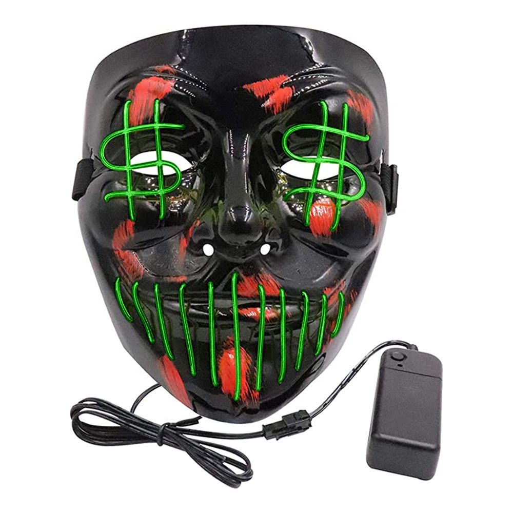 El Wire Dollarsign LED Maske