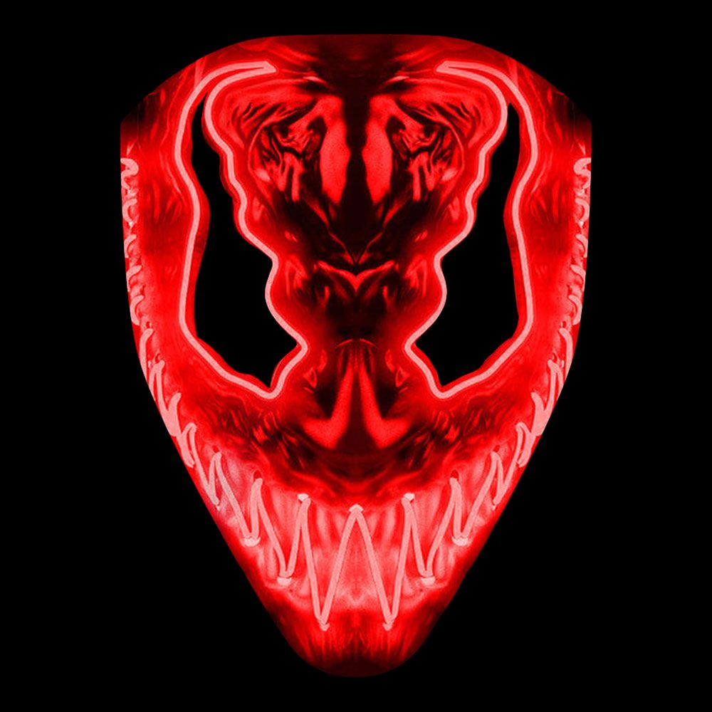 El Wire Djævel Rød LED Maske