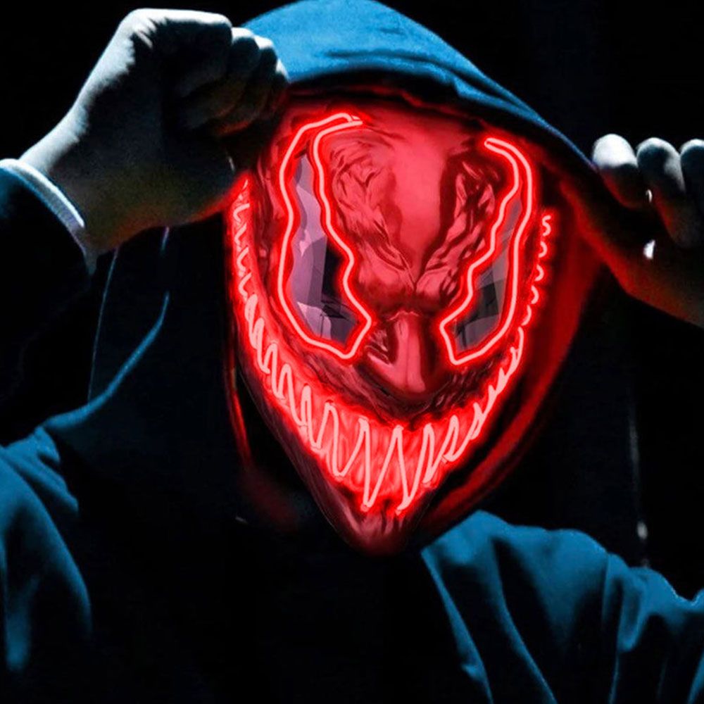 El Wire Djævel Rød LED Maske