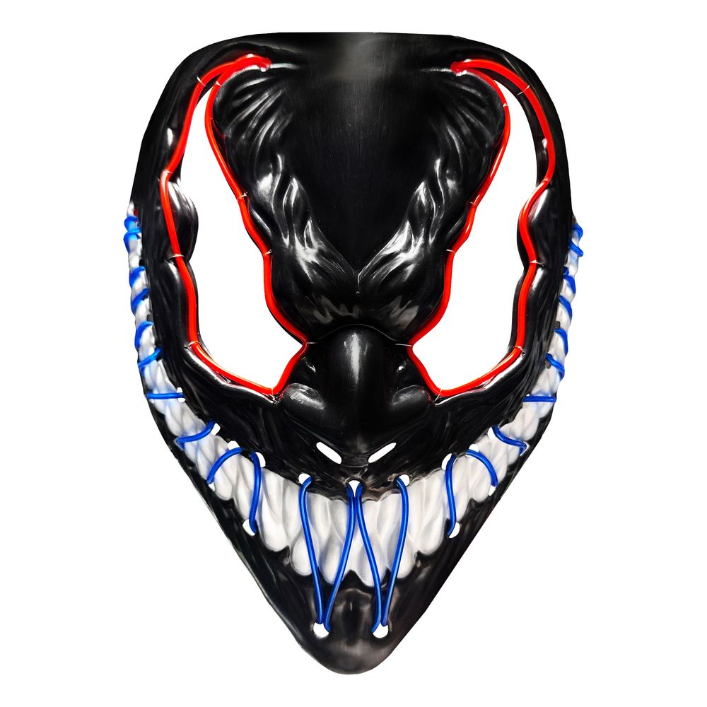 El Wire Djævel Rød/Blå LED Maske