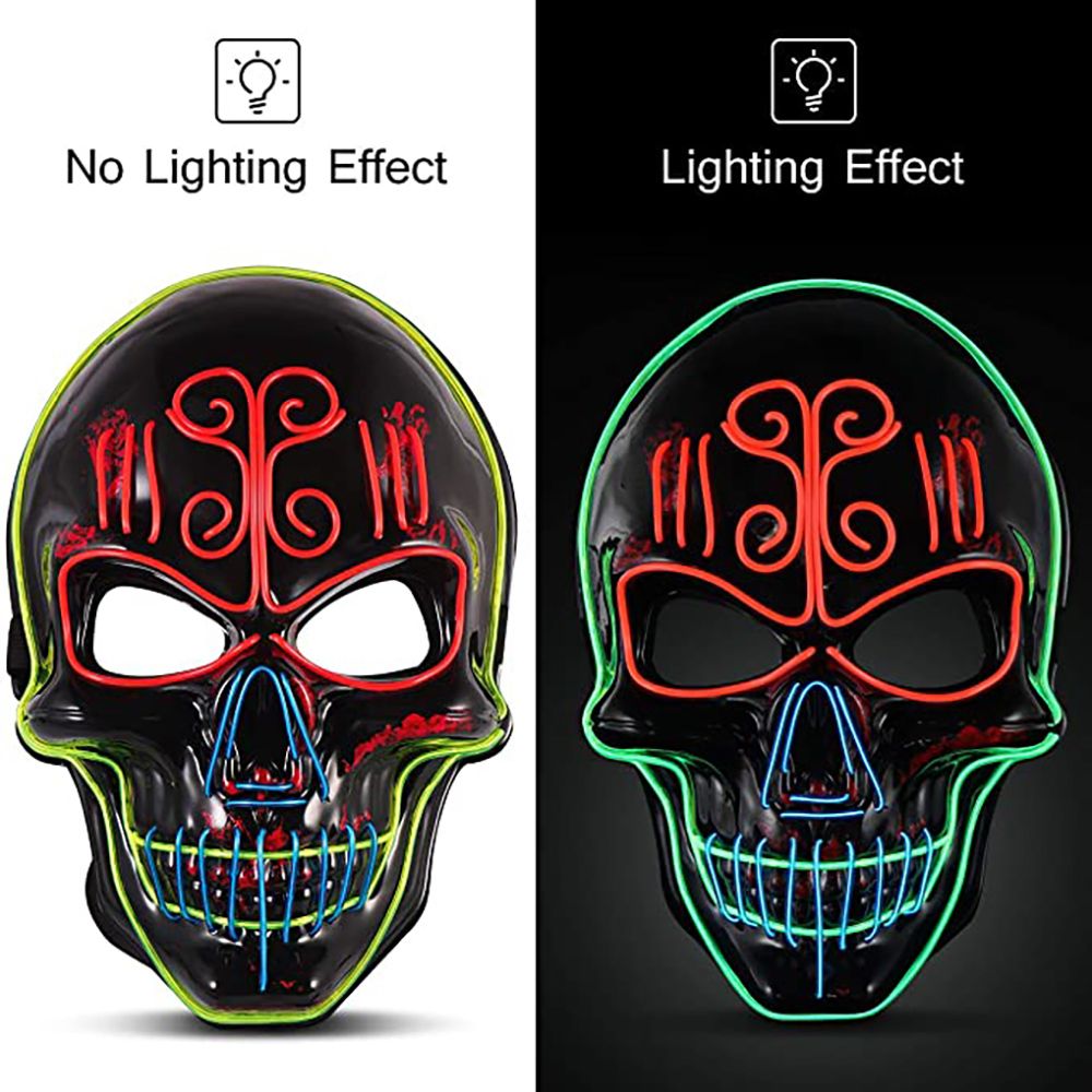 EL Wire Sugar Skull LED Mask