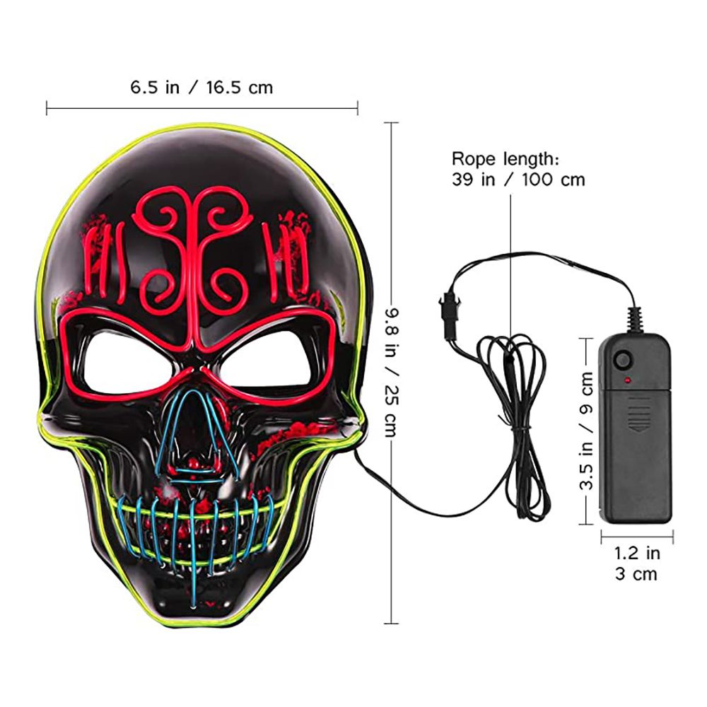 EL Wire Sugar Skull LED Mask