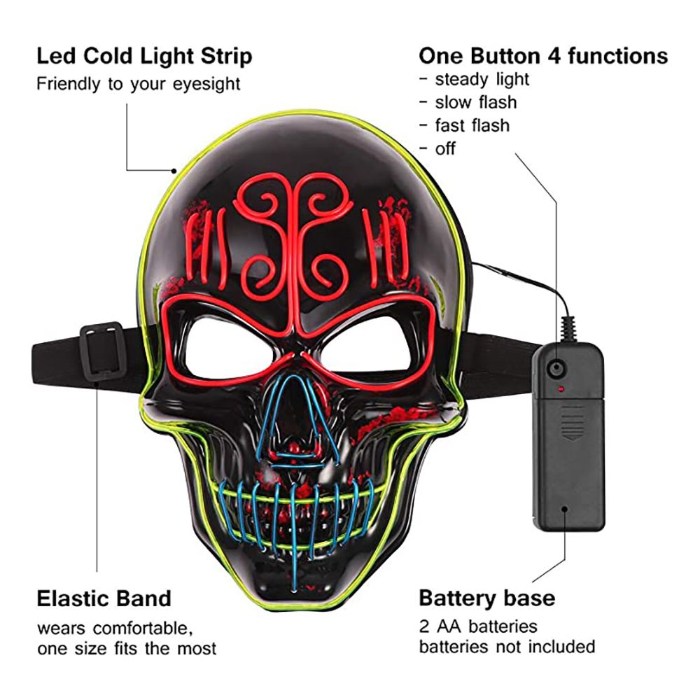 EL Wire Sugar Skull LED Mask