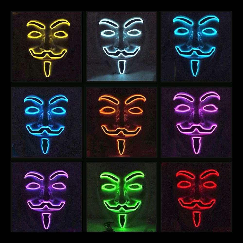 EL Wire Vendetta LED Maske