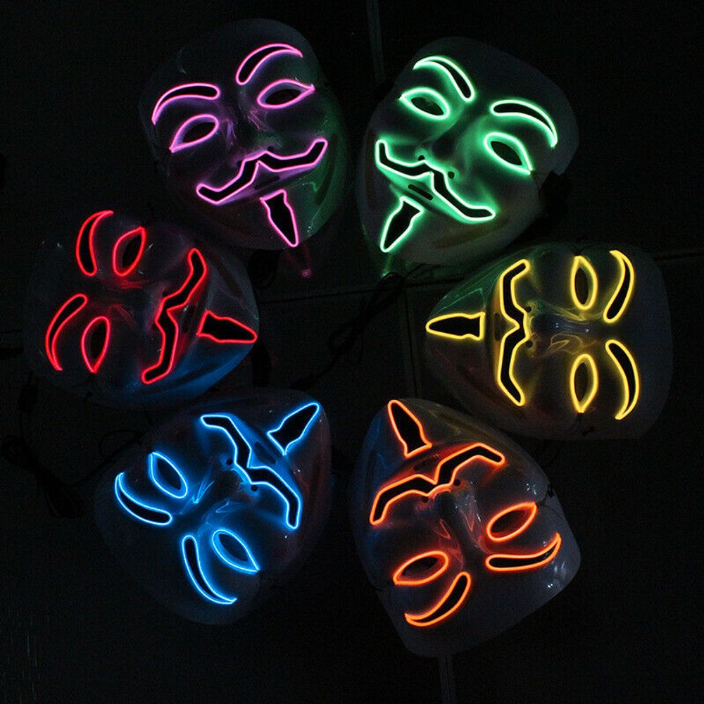EL Wire Vendetta LED Maske