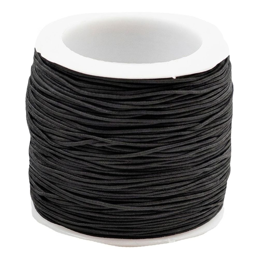Elastisk snor på rull Svart
