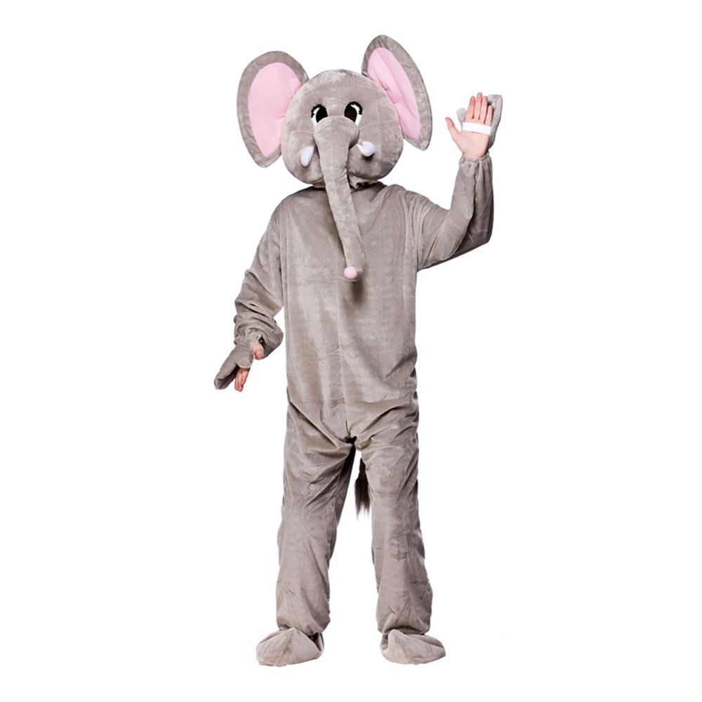 Elefant Maskot Maskeraddräkt