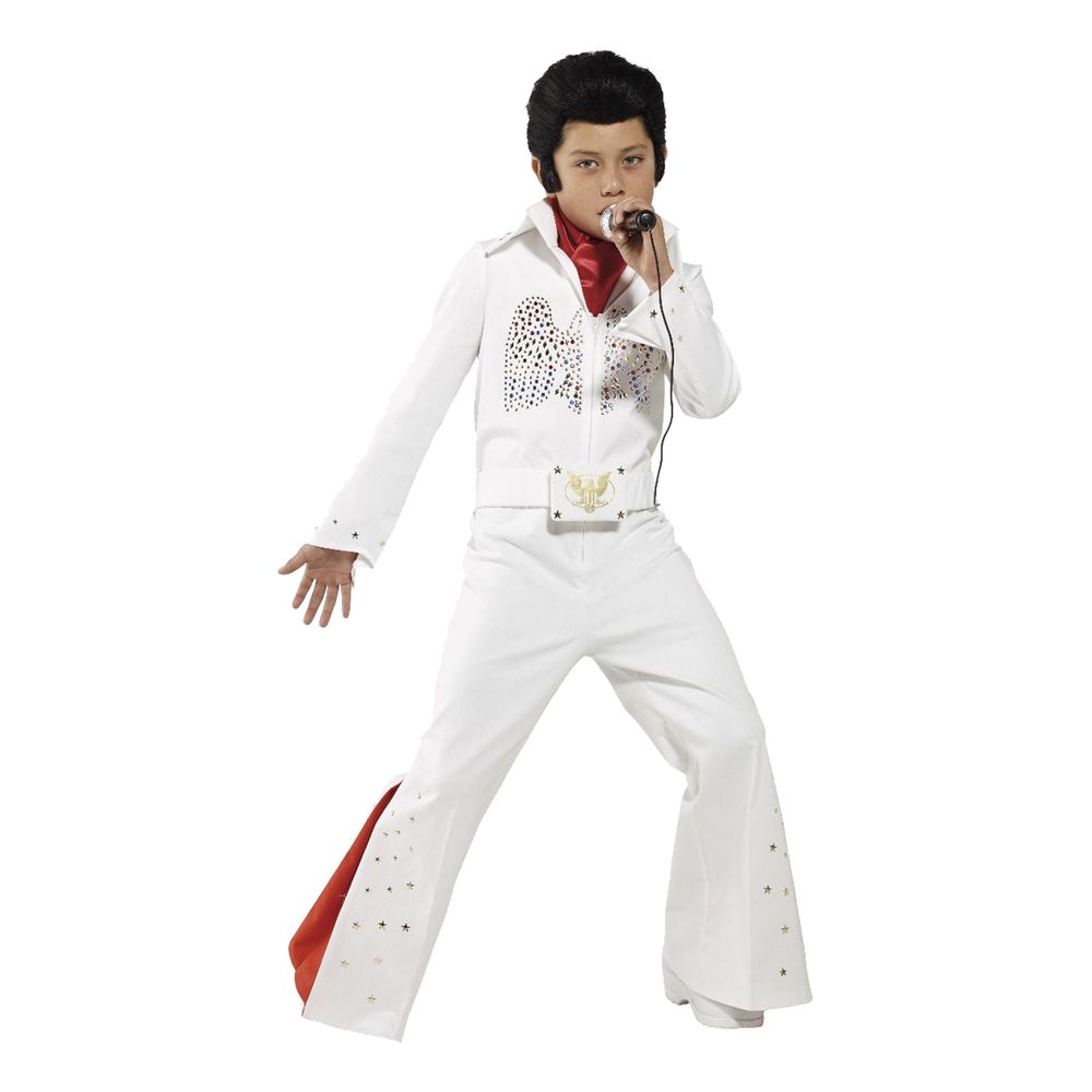 Elvis Hvidt/Rødt Børnekostume