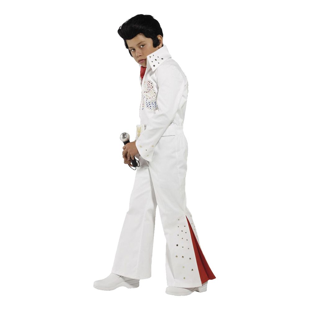 Elvis Hvidt/Rødt Børnekostume