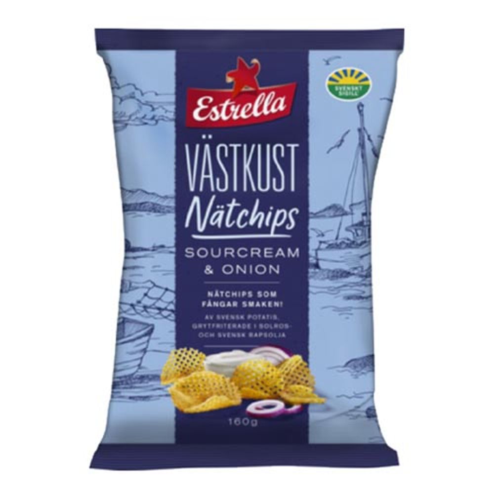 Estrella Västkust Nätchips Sourcream & Onion