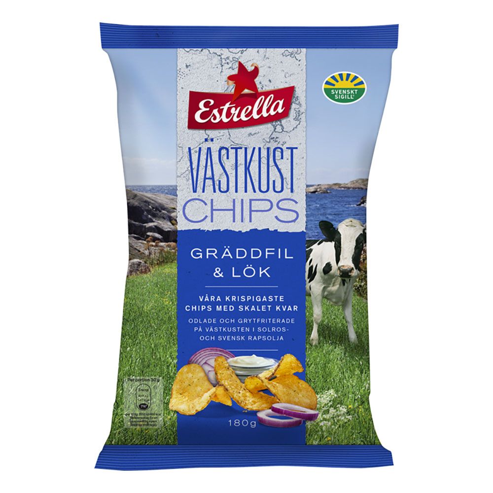 Estrella Vestkystchips Rømme & Løk
