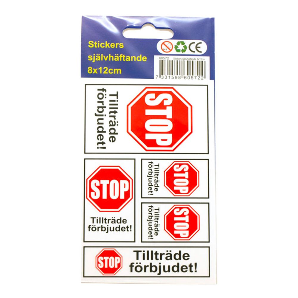 Klistremerker Adgang Forbudt