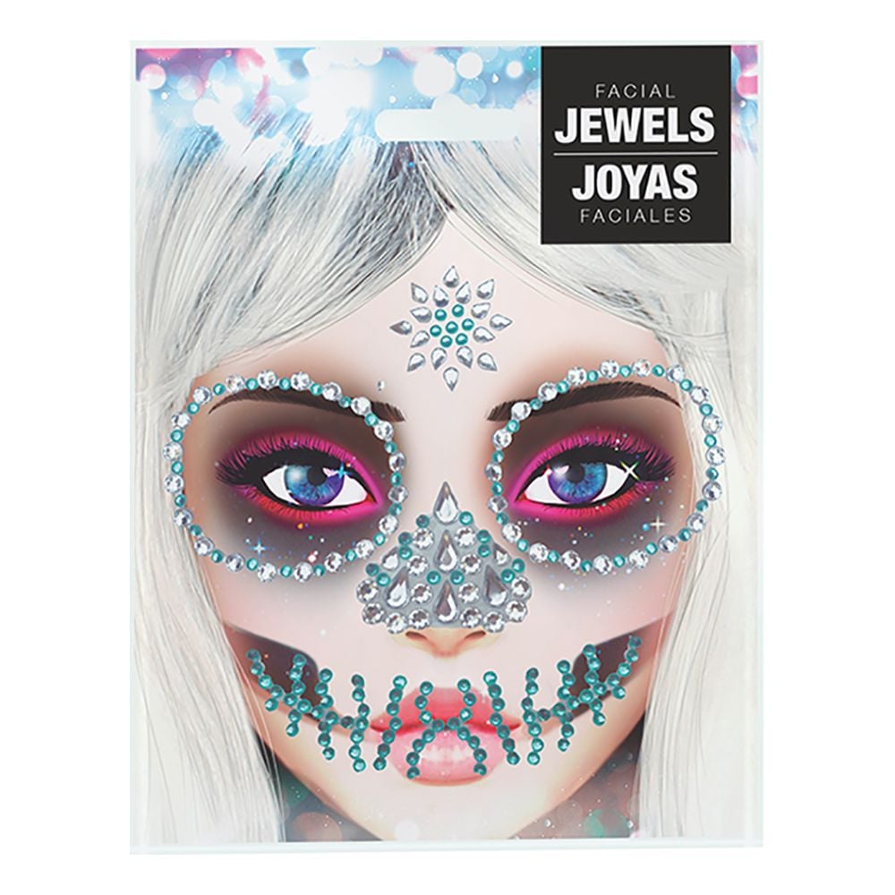 Face Jewels Vihreä Pääkallo