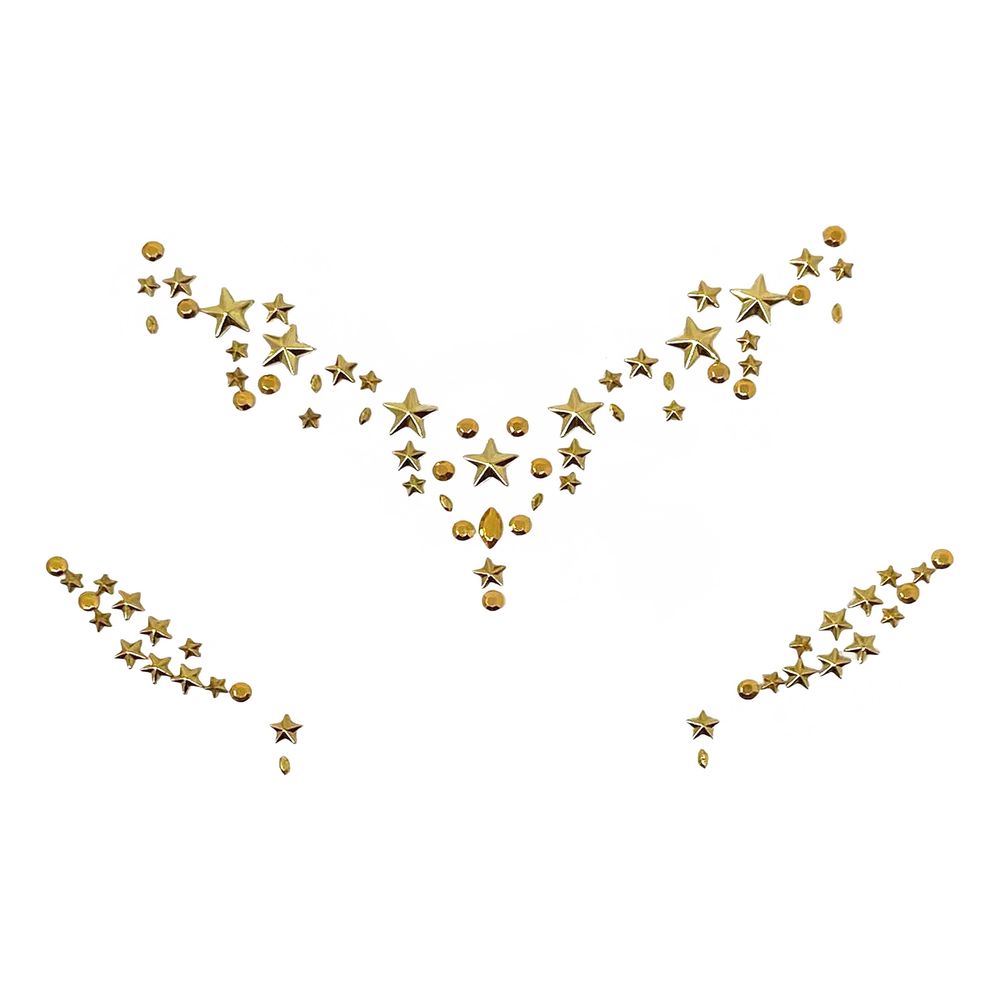 Face Jewels med Guldstjerner