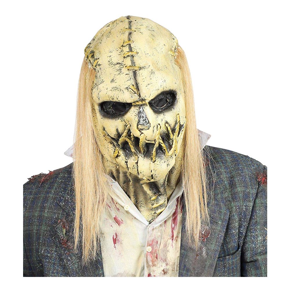 Fugleskremsel Hodeskalle Maske med Hår