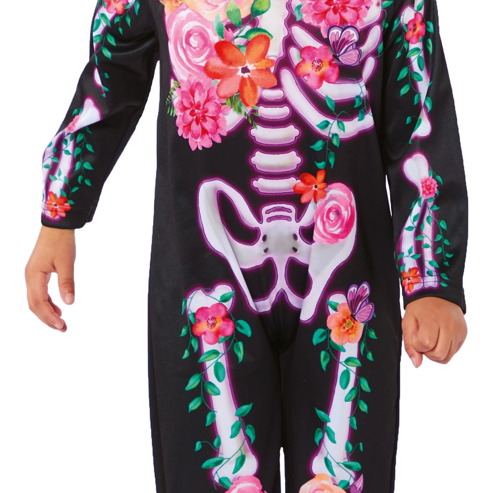 Skelet med Blomster Børnekostume