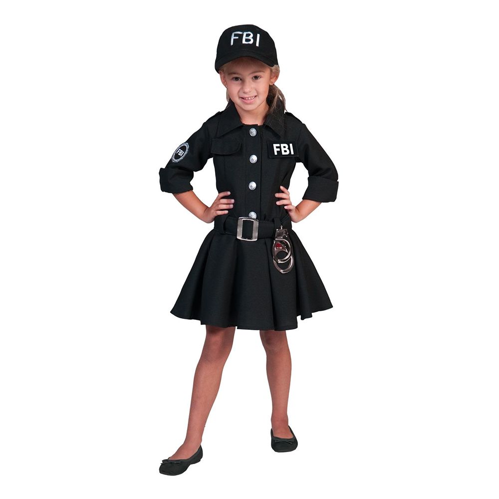 FBI Agent Kjole Barn Kostyme