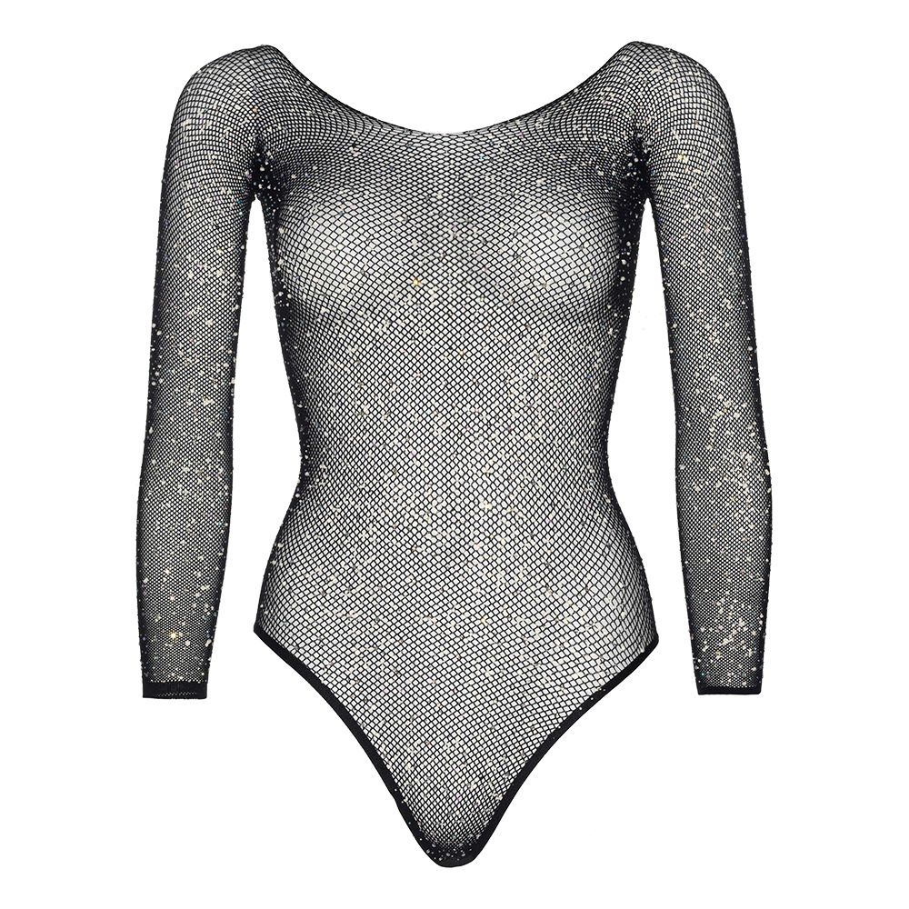 Fisknätsbody Kristall Svart