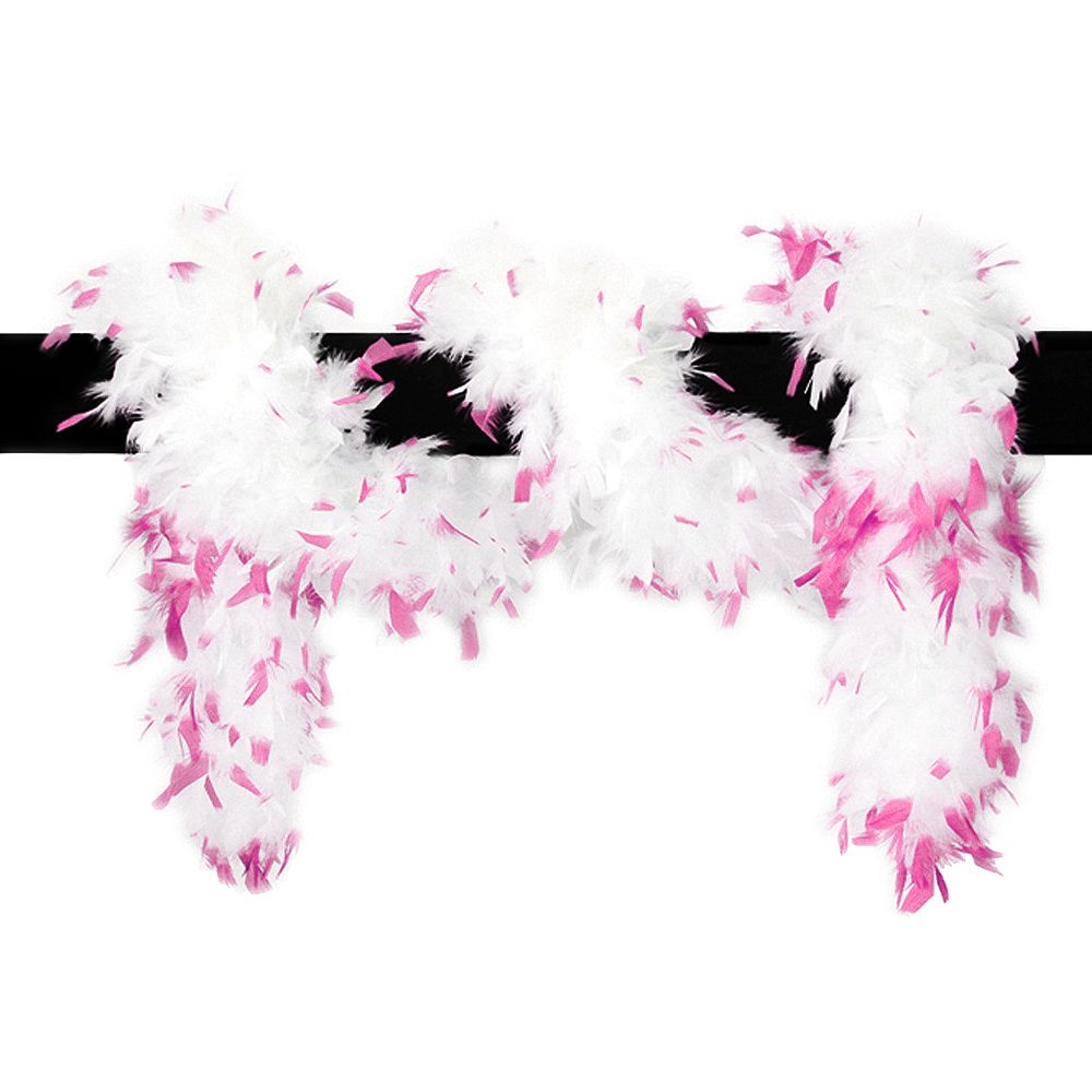 Fjærboa Hvit/Rosa Deluxe
