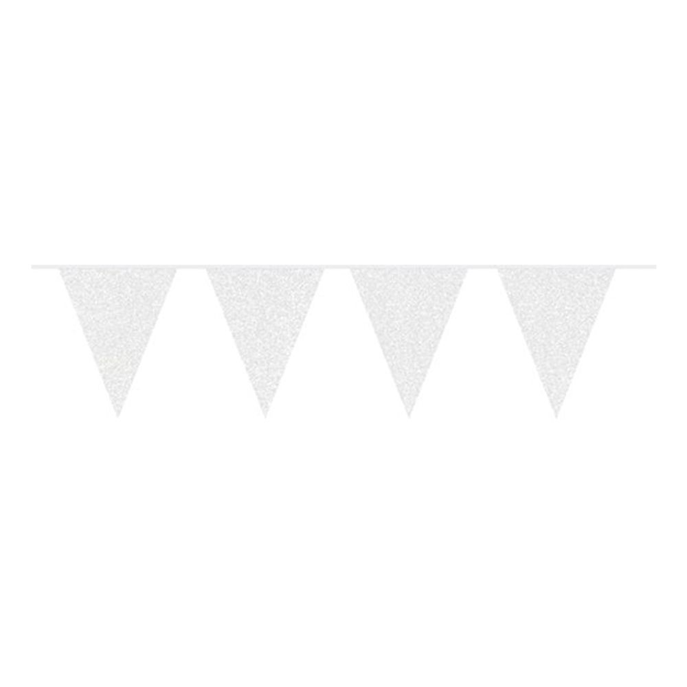 Flaggbanner Glitter Hvit