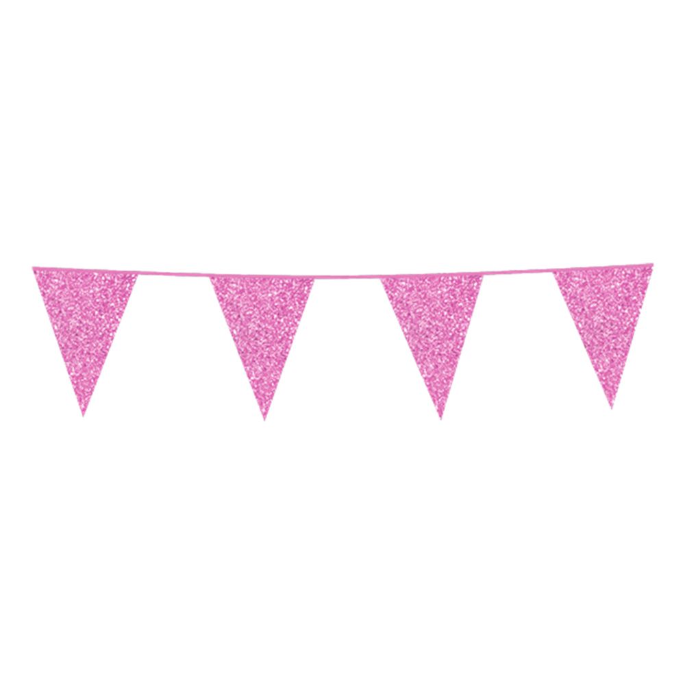 Vimpelguirlande Glitter Lyserød