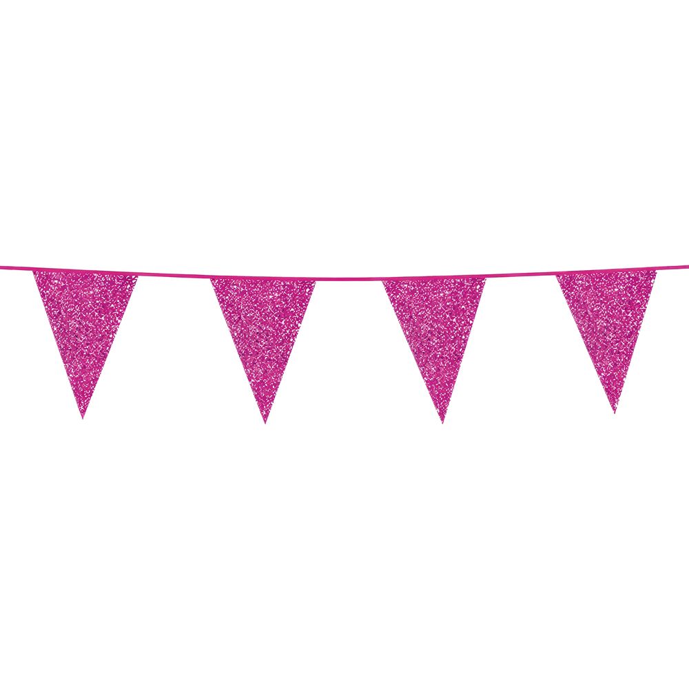 Vimpelguirlande Hot Pink Glitter