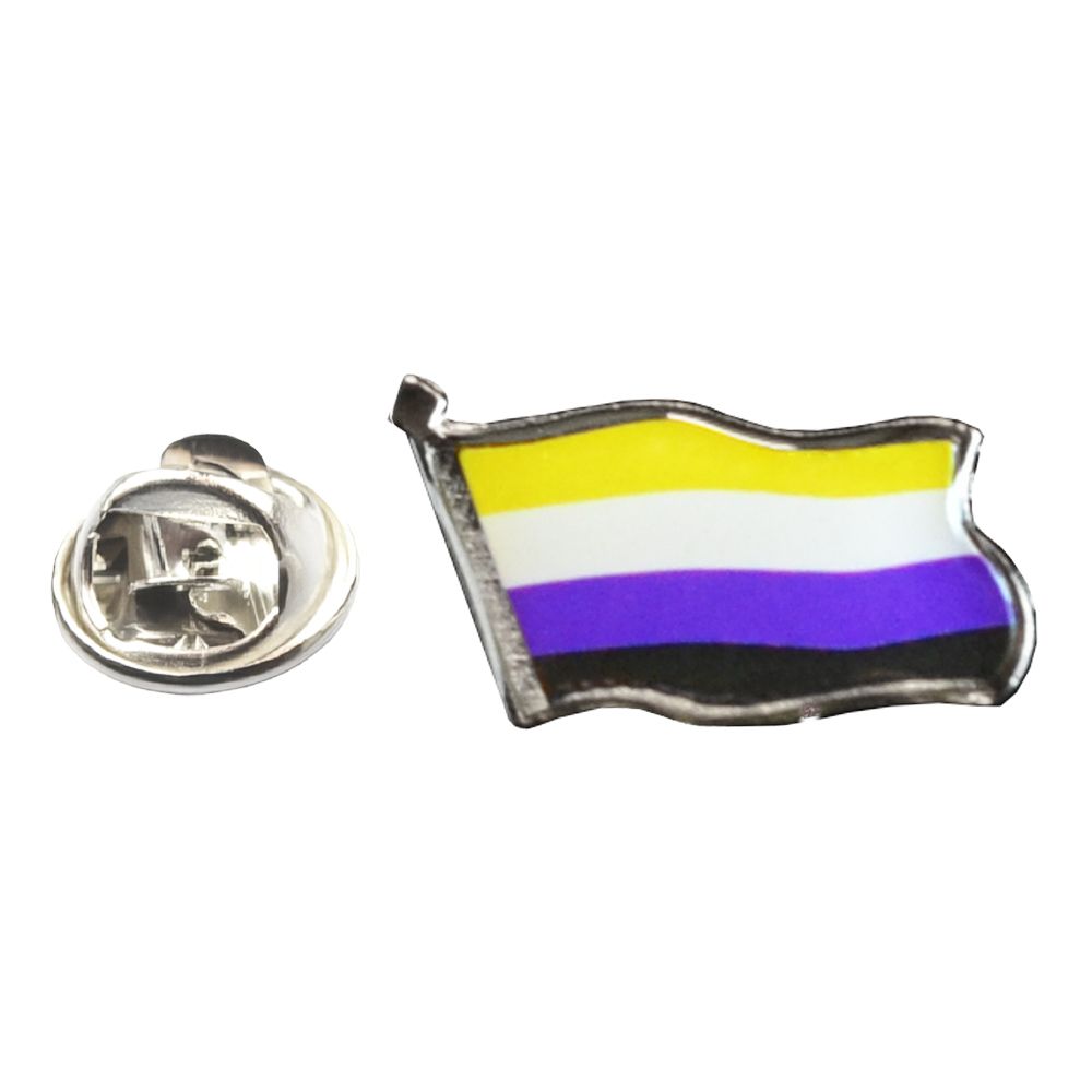 Flaggpin Pride Ickebinär