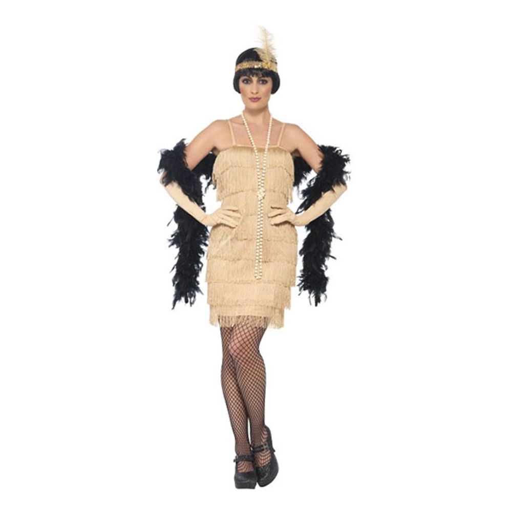 Flapper Gull Kort Kostyme