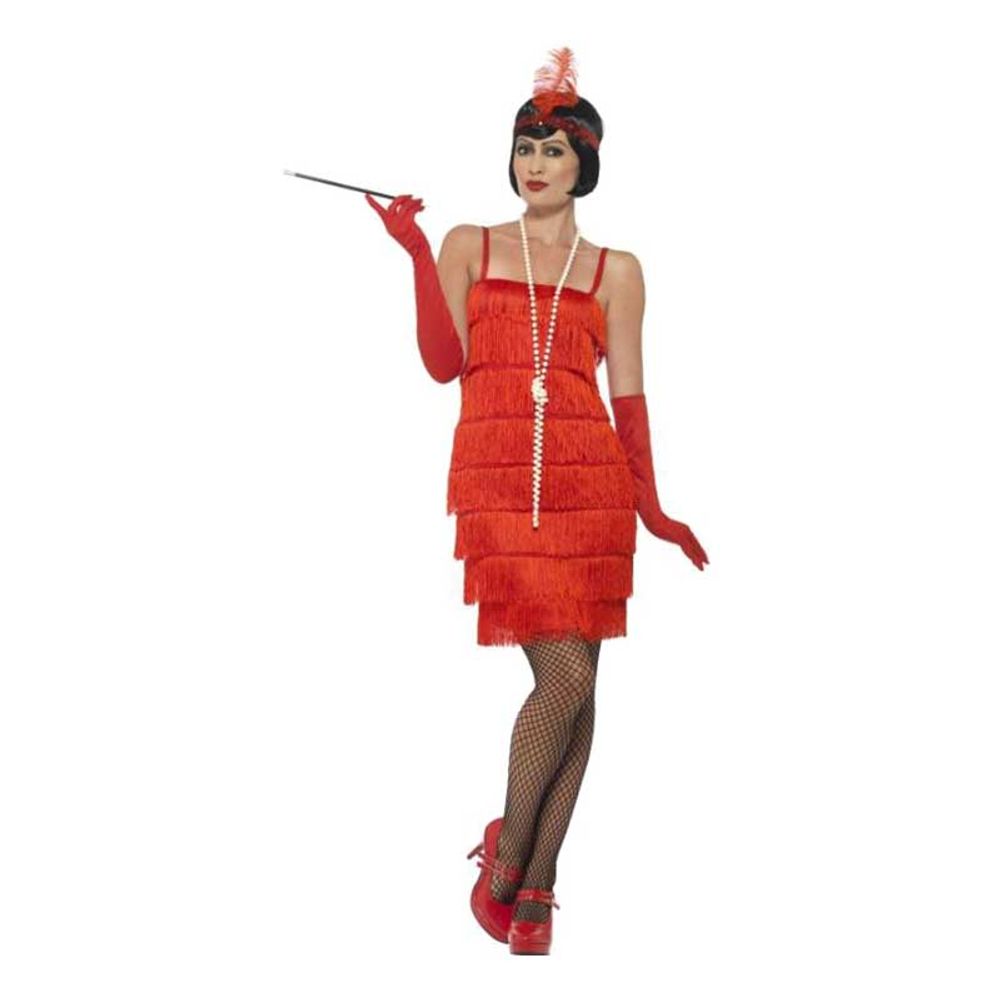 Flapper Rød Kostyme