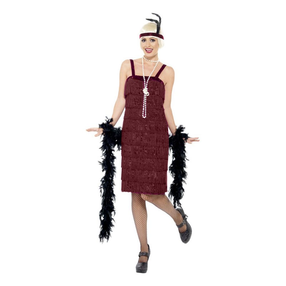 Flapper Burgundy Kostyme