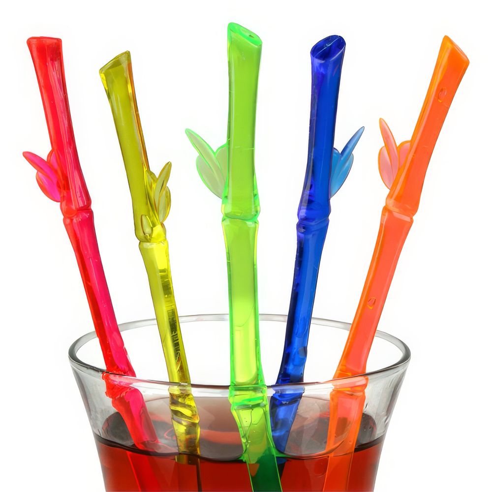 Flerfargede Bambus Drinkpinner