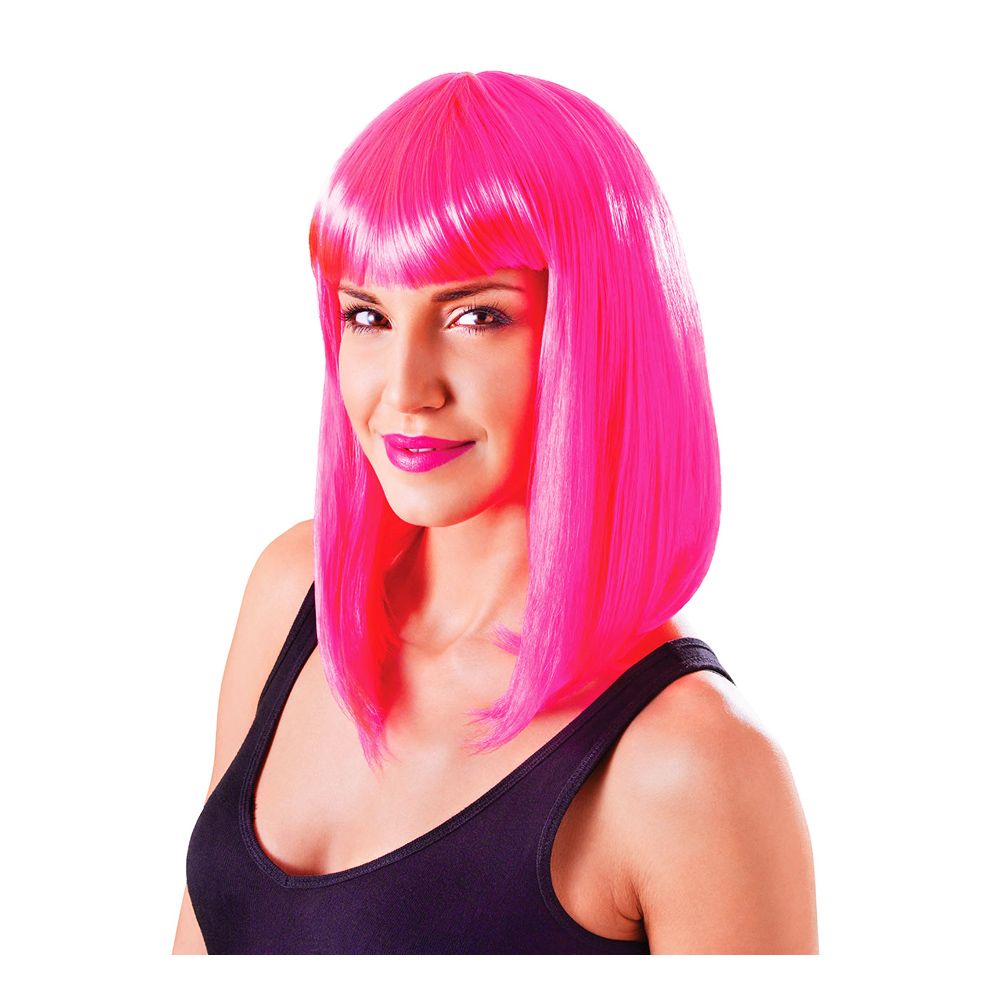 Flickperuk Neonrosa