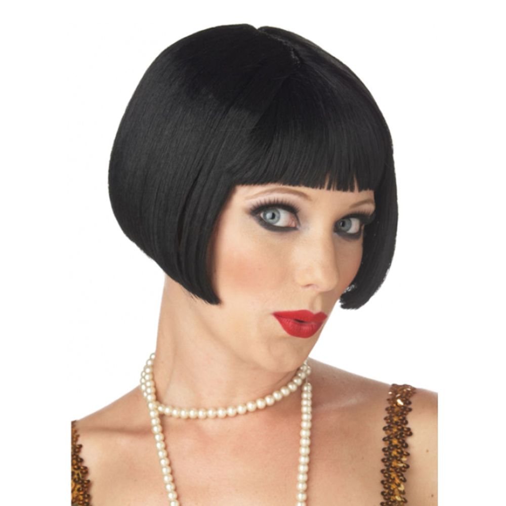 Flirttaileva Flapper Musta Peruukki
