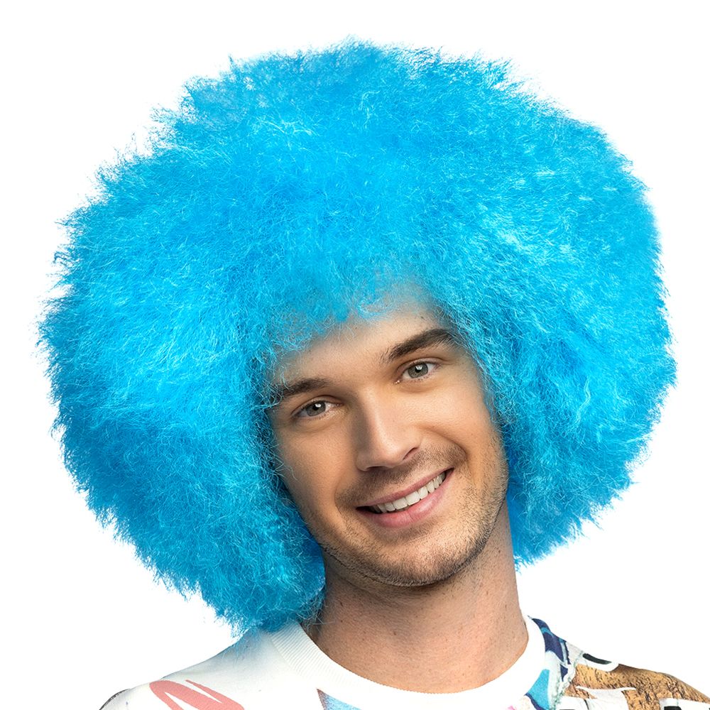 Fluffy Neonblå Paryk