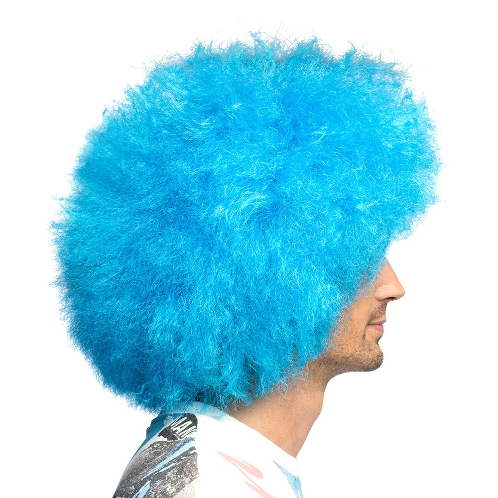 Fluffy Neonblå Paryk
