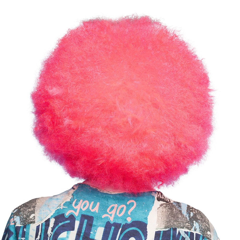 Fluffy Neonlyserød Paryk