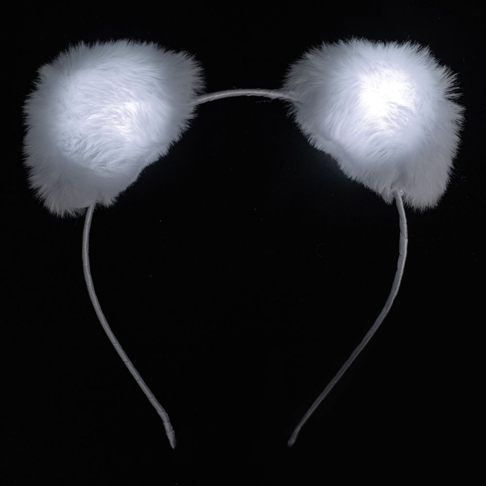 Fluffigt LED Diadem med Öron