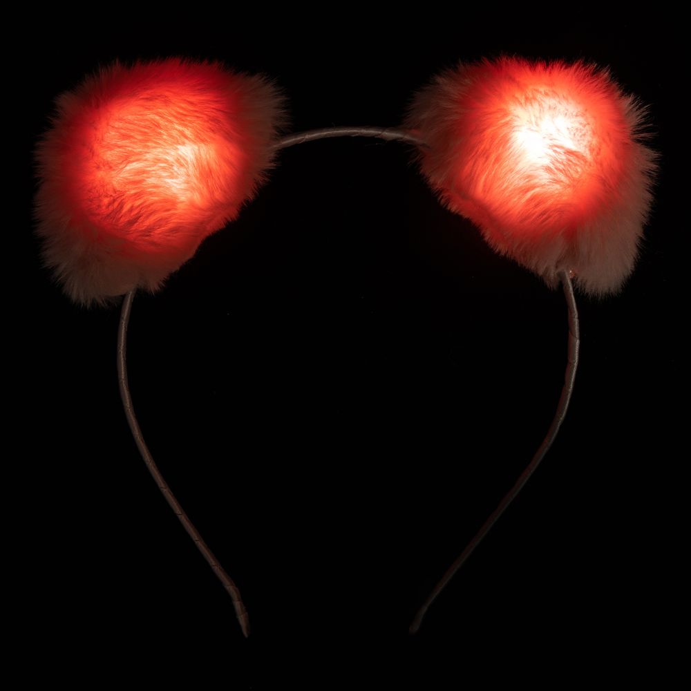 Fluffigt LED Diadem med Öron