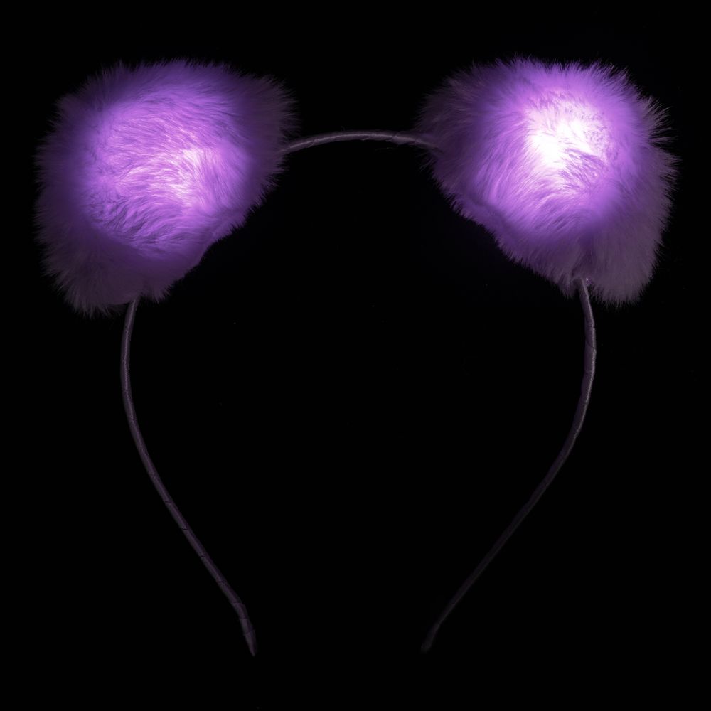 Fluffigt LED Diadem med Öron