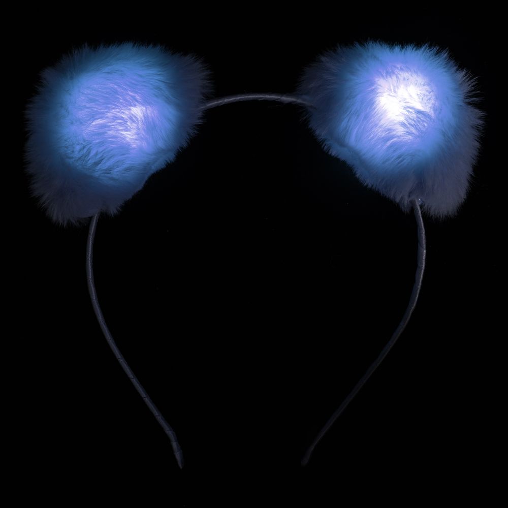 Fluffigt LED Diadem med Öron