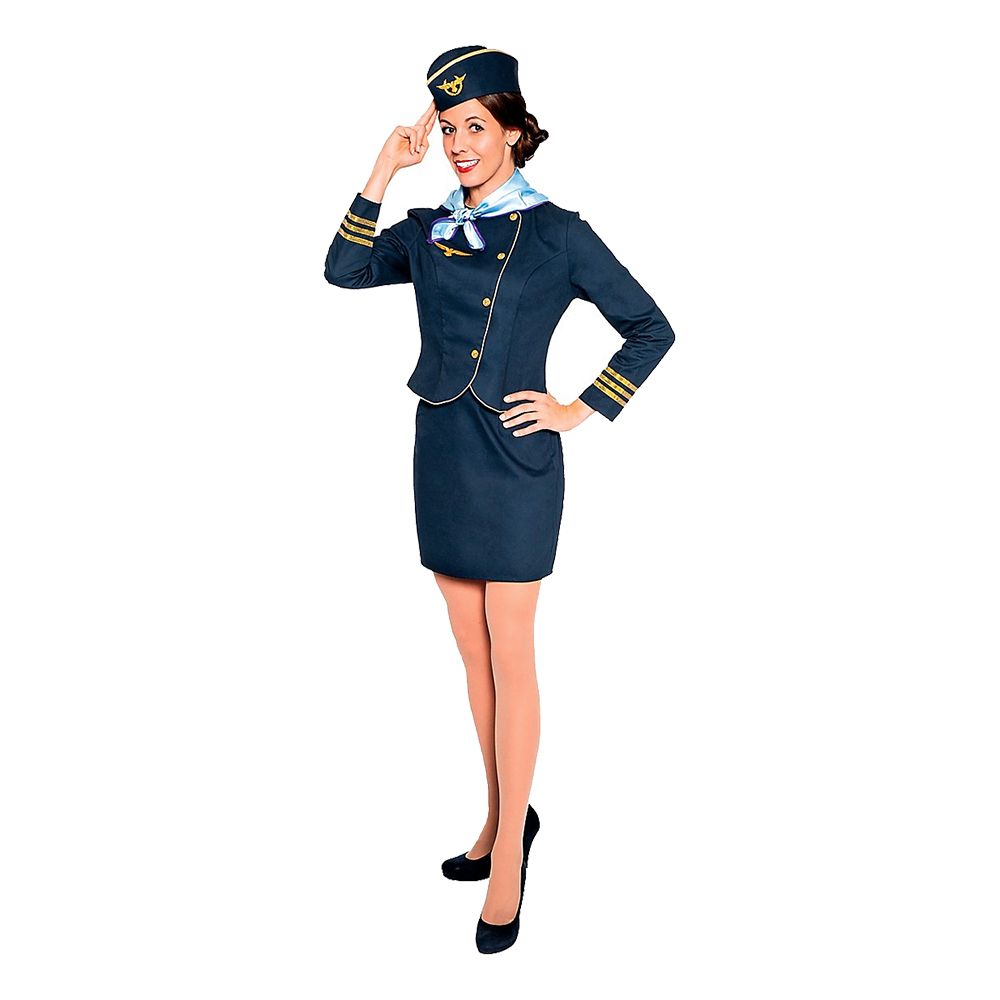 Flygvärdinna Deluxe Maskeraddräkt