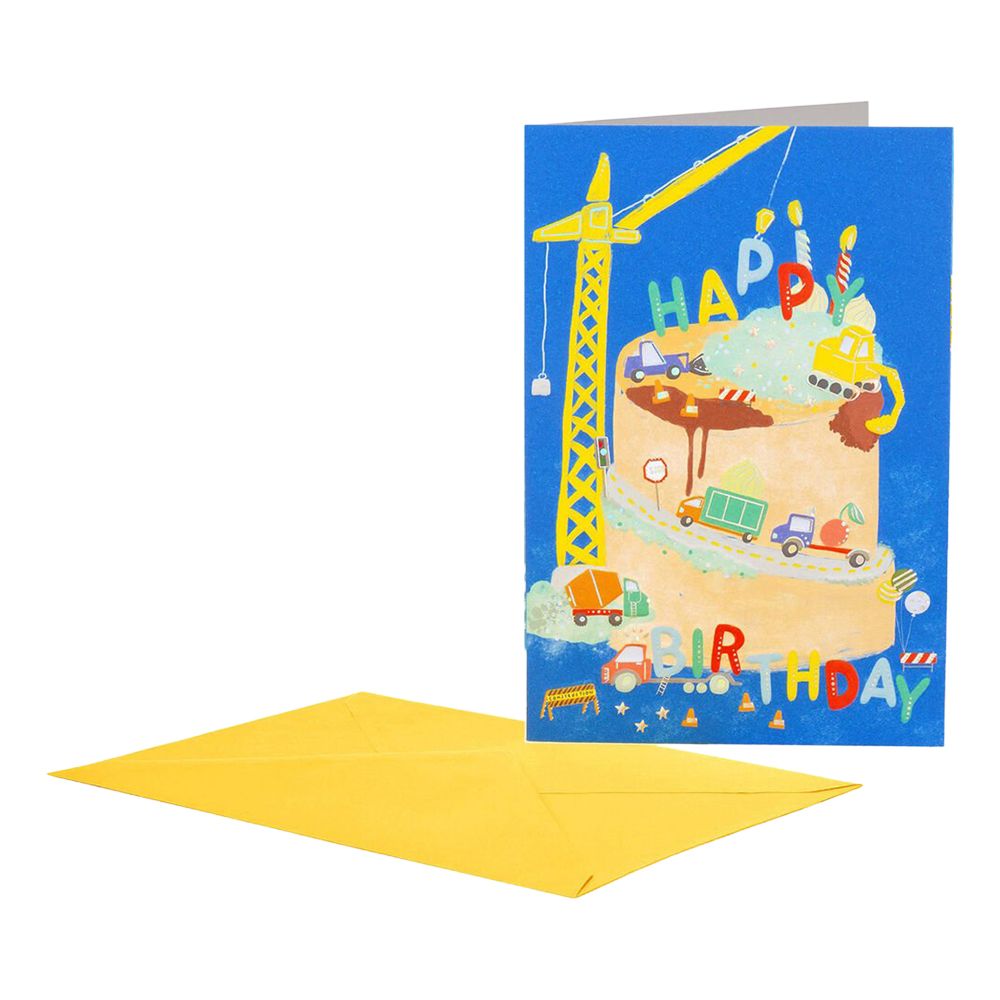 Bursdagskort Construction Cake