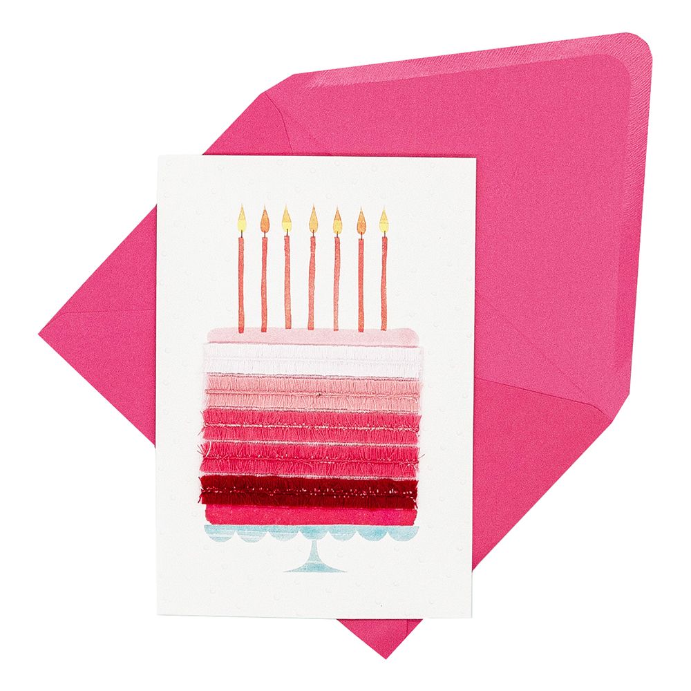 Bursdagskort Kake Rosa 3D
