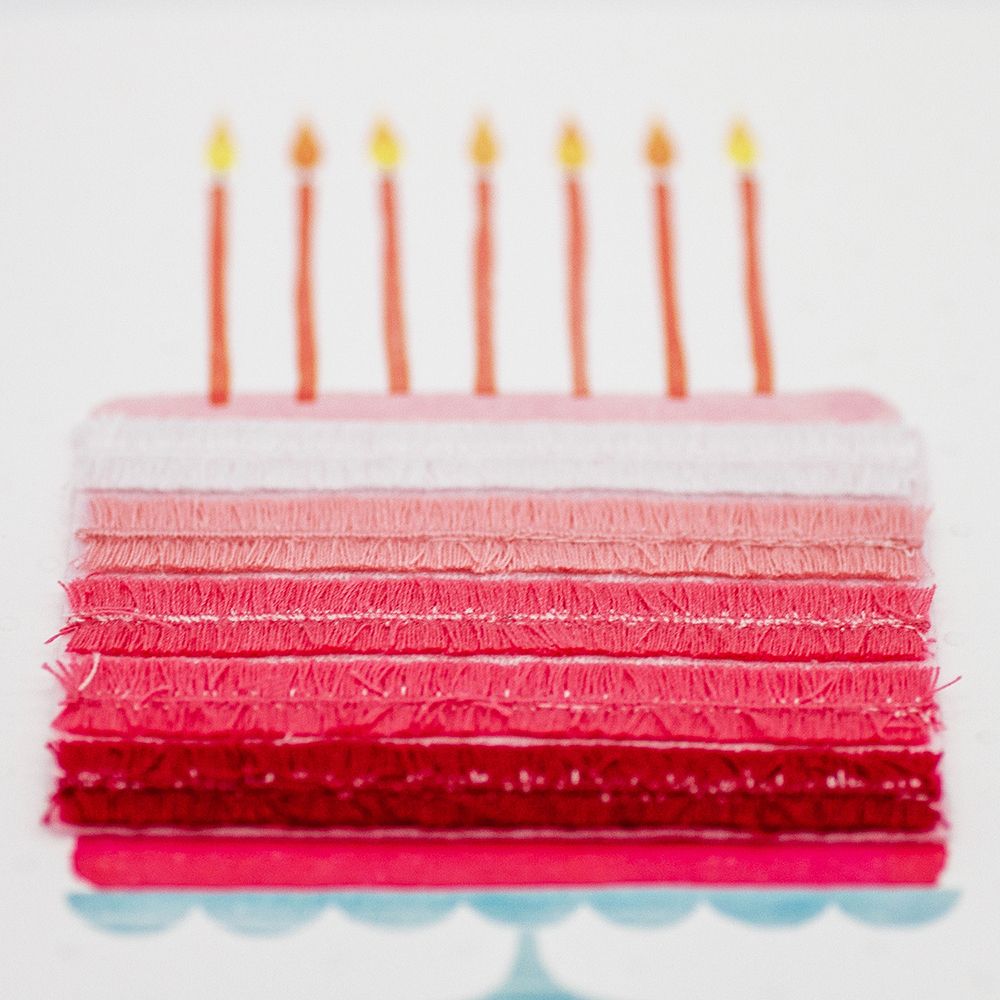 Bursdagskort Kake Rosa 3D
