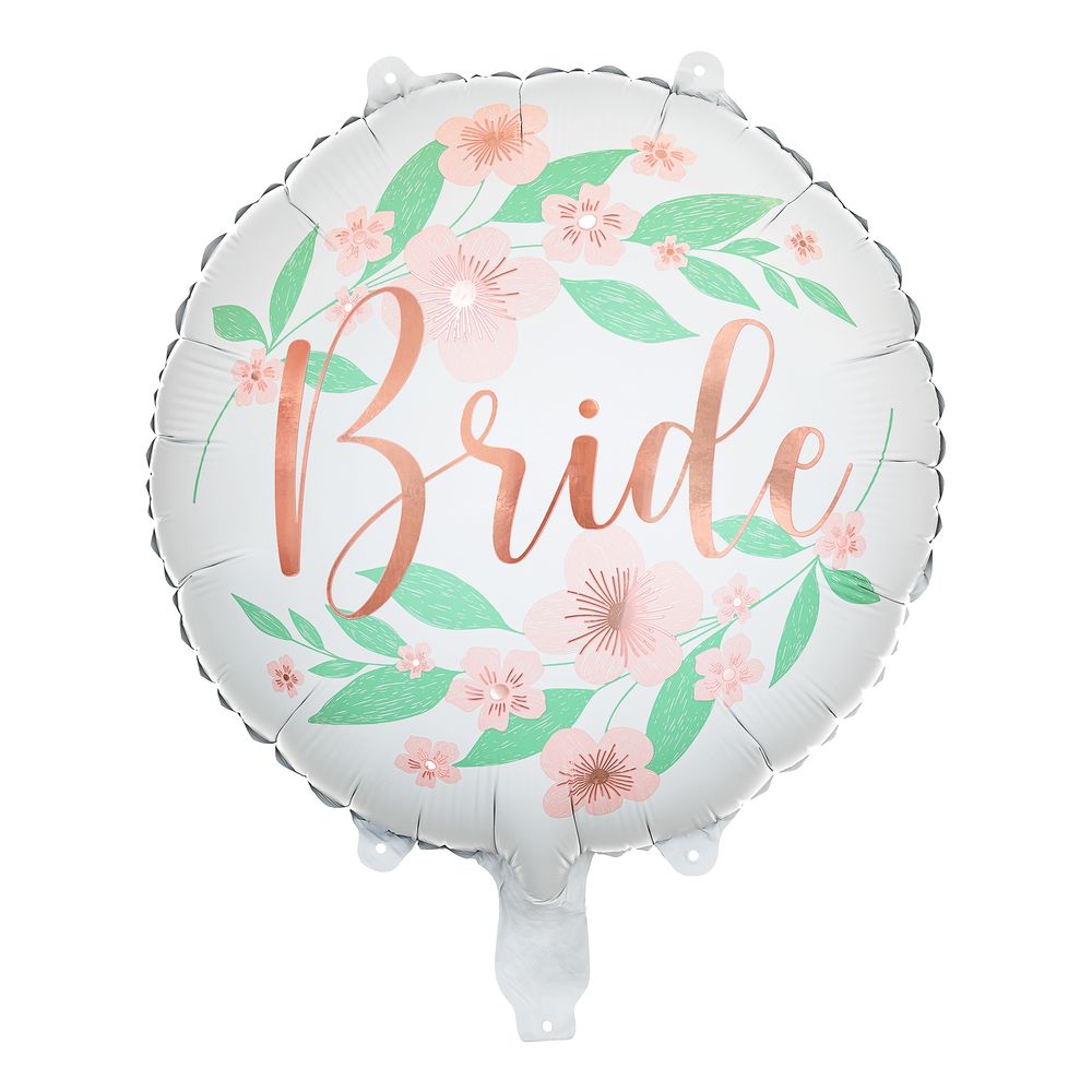 Folieballon Bride med Blomster