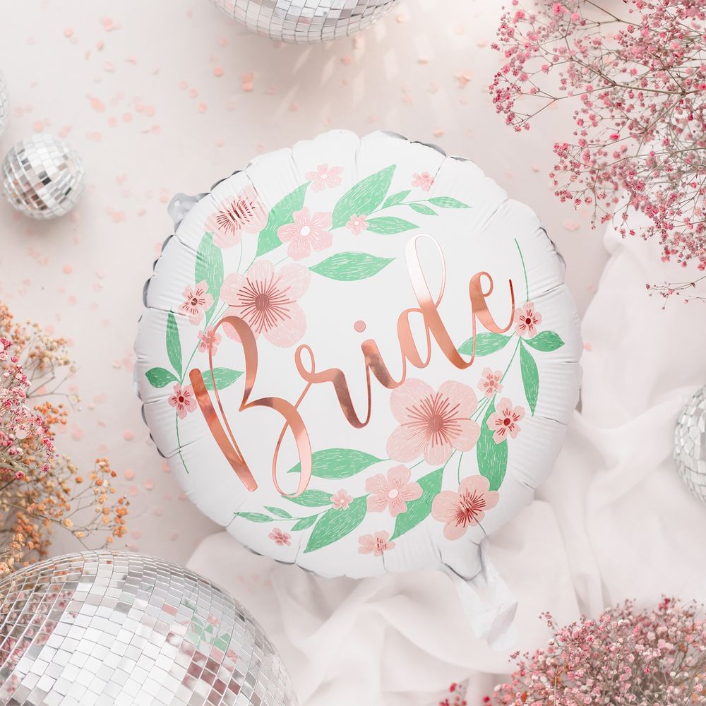 Folieballon Bride med Blomster