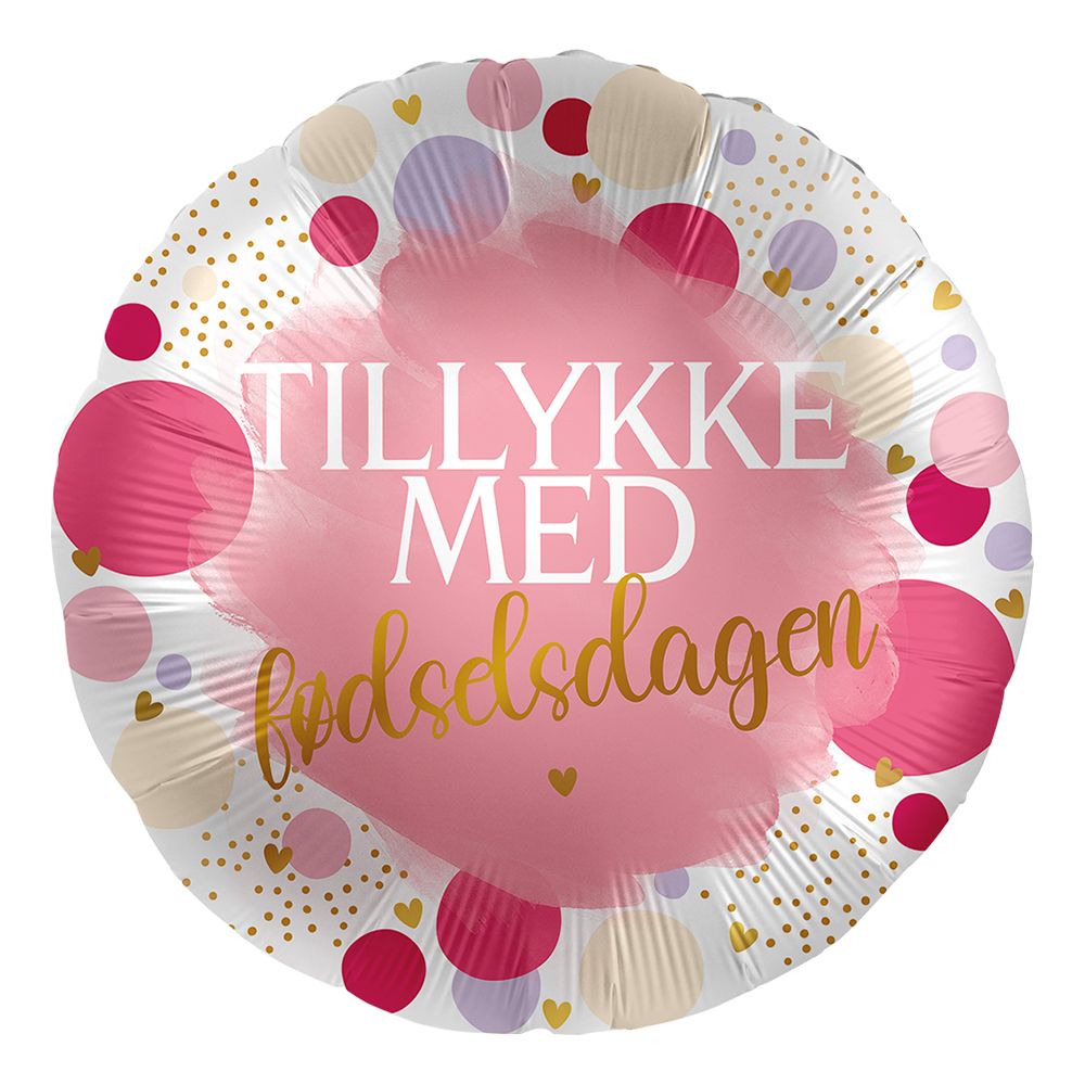 Folieballon Tillykke med Fødselsdagen Lyserød